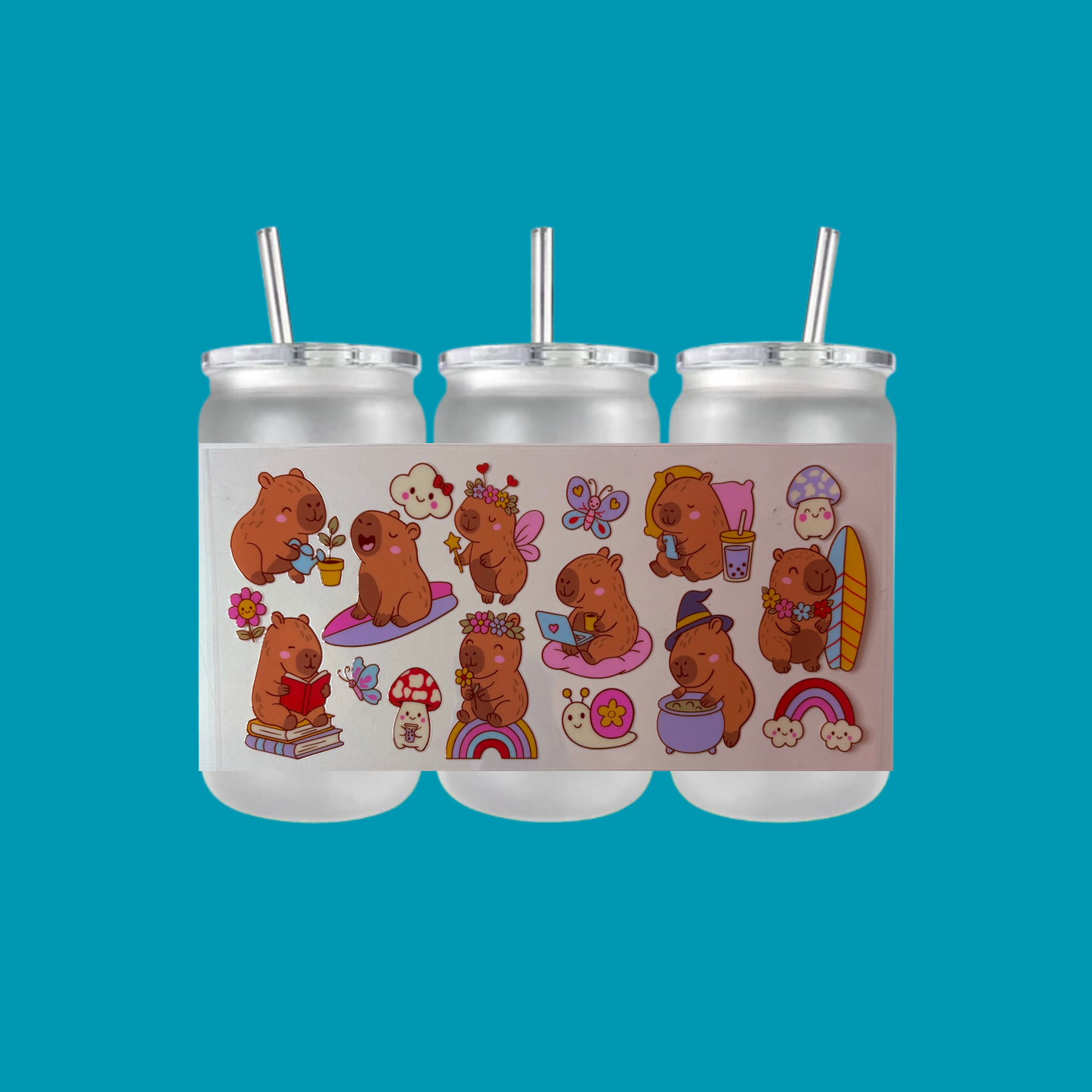 CAPYBARA PLASTIC FROSTED CAN TUMBLER