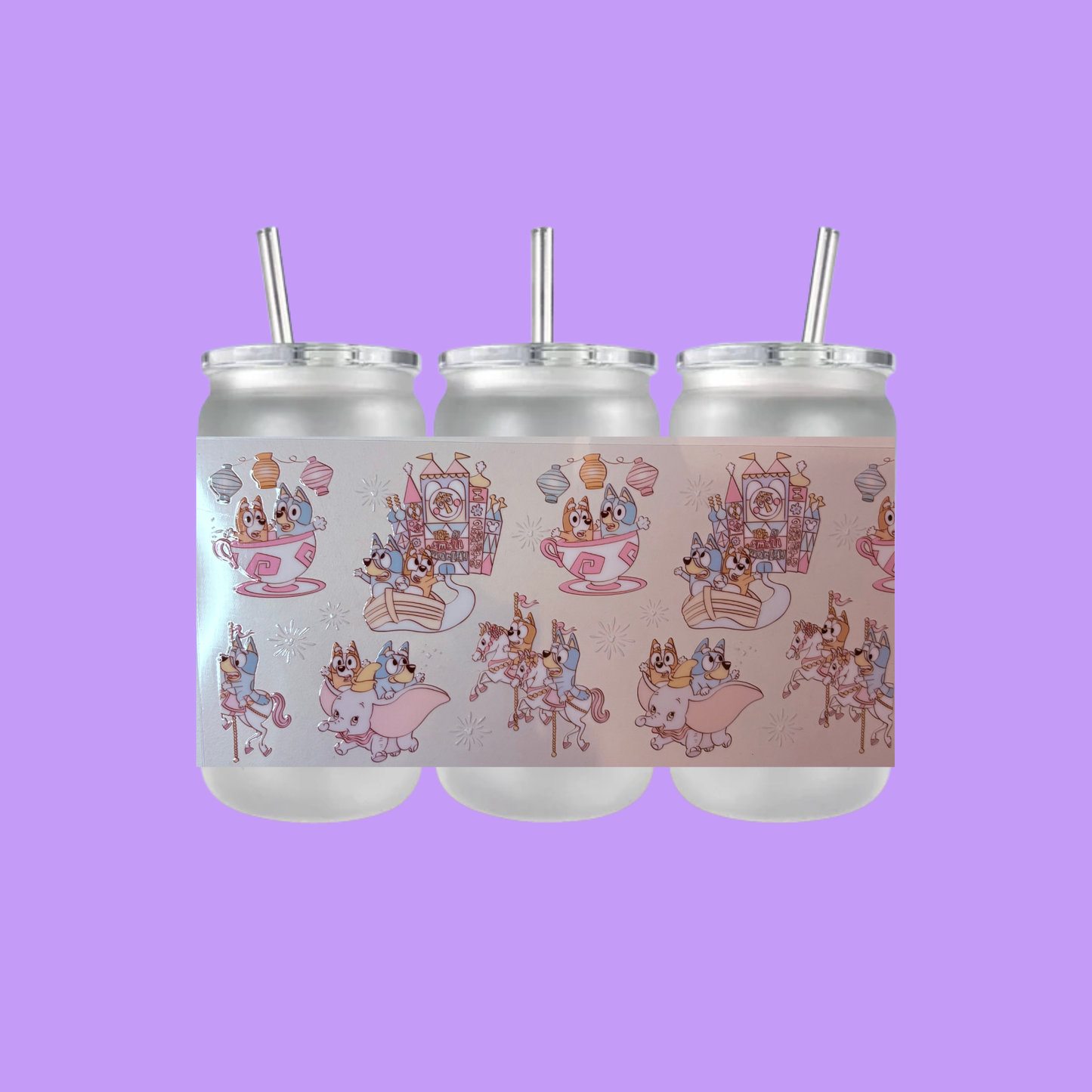 BLUEY DISNEYLAND PLASTIC FROSTED CAN TUMBLER