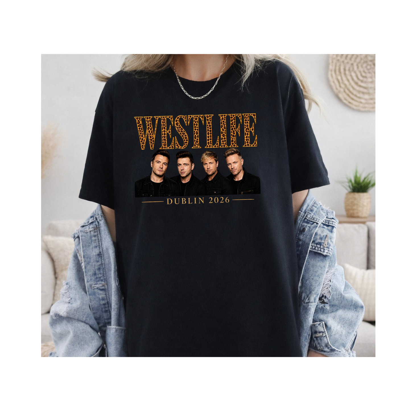 WESTLIFE LEOPARD BLACK T-SHIRT