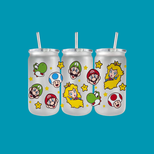 MARIO PLASTIC FROSTED CAN TUMBLER