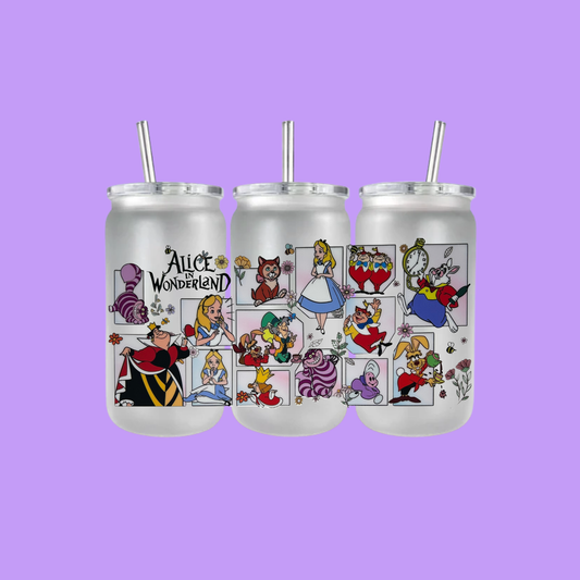 ALICE IN WONDERLAND PLASTIC FROSTED CAN TUMBLER