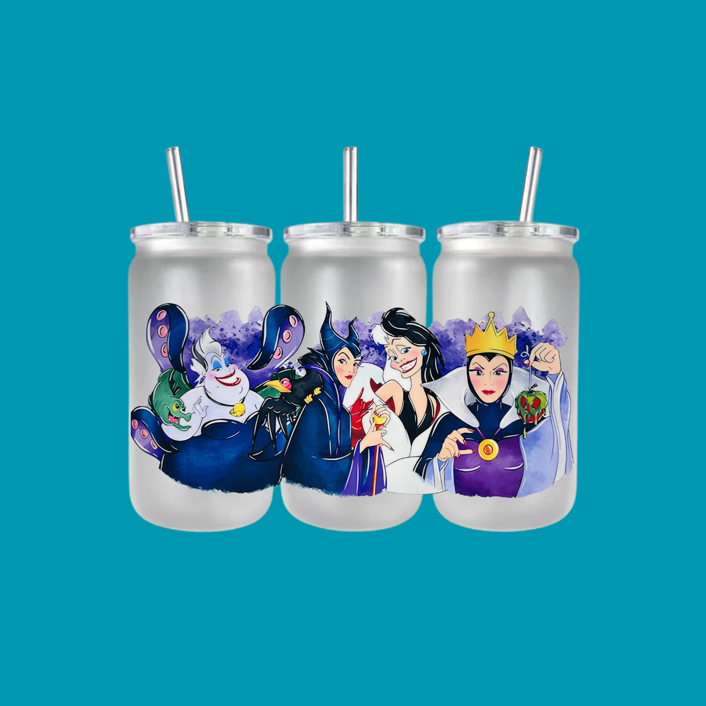 DISNEY VILLAIN PLASTIC FROSTED CAN TUMBLER