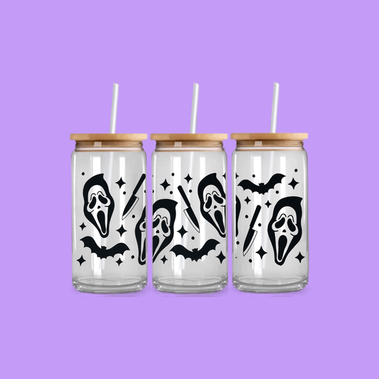 GHOSTFACE GLASS CAN TUMBLER
