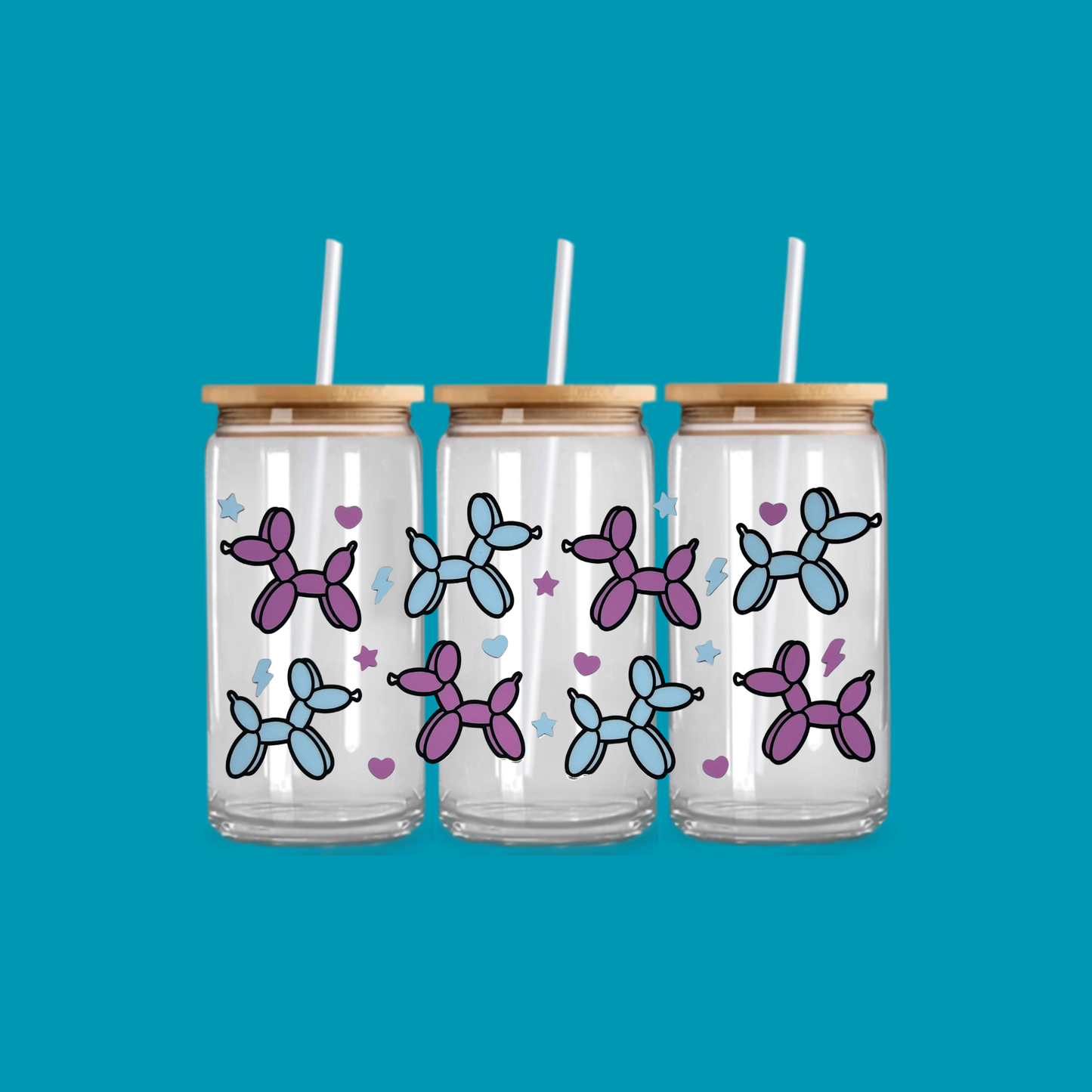 BALLOON DOG GLASS CAN TUMBLER