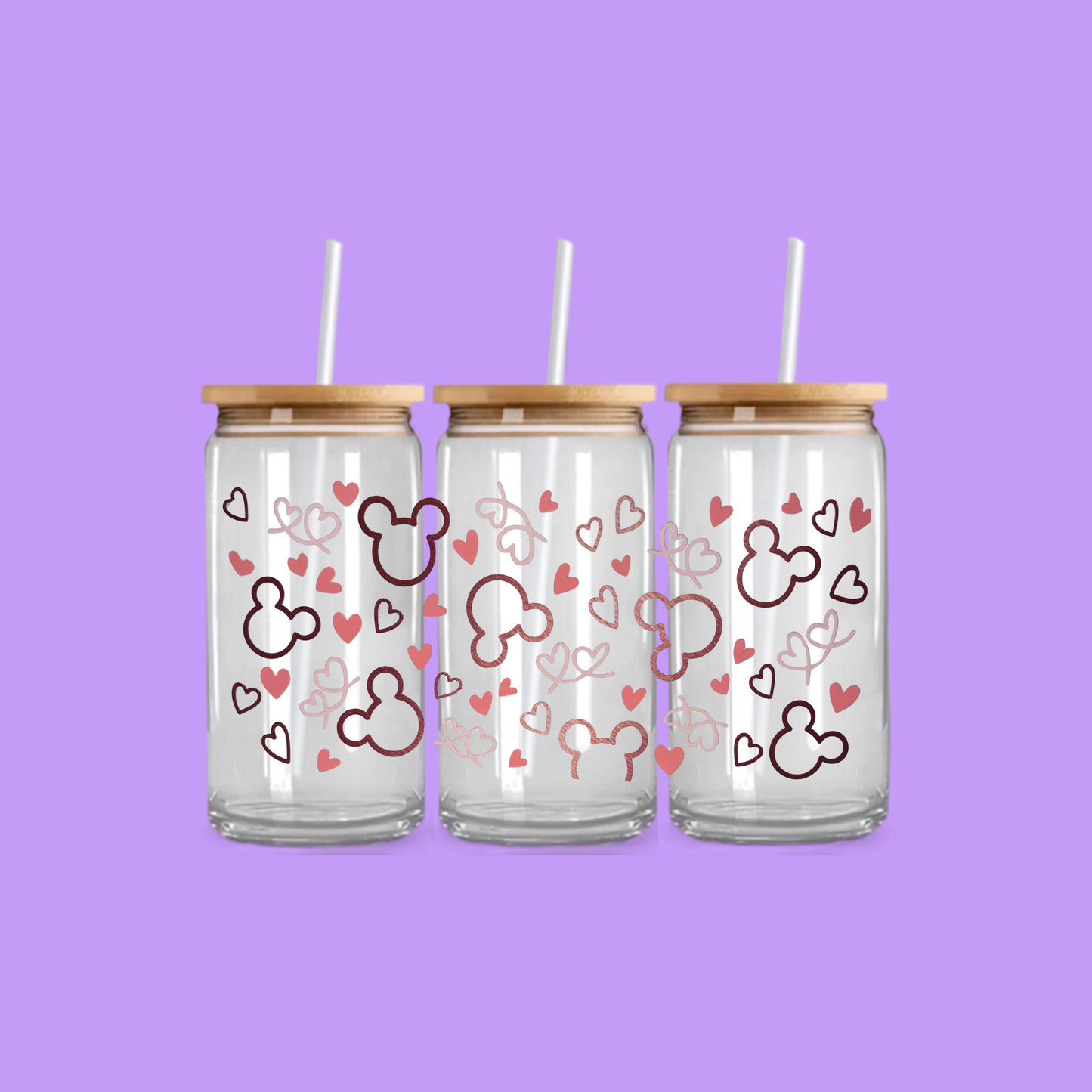 DISNEY DESIGN GLASS CAN TUMBLER