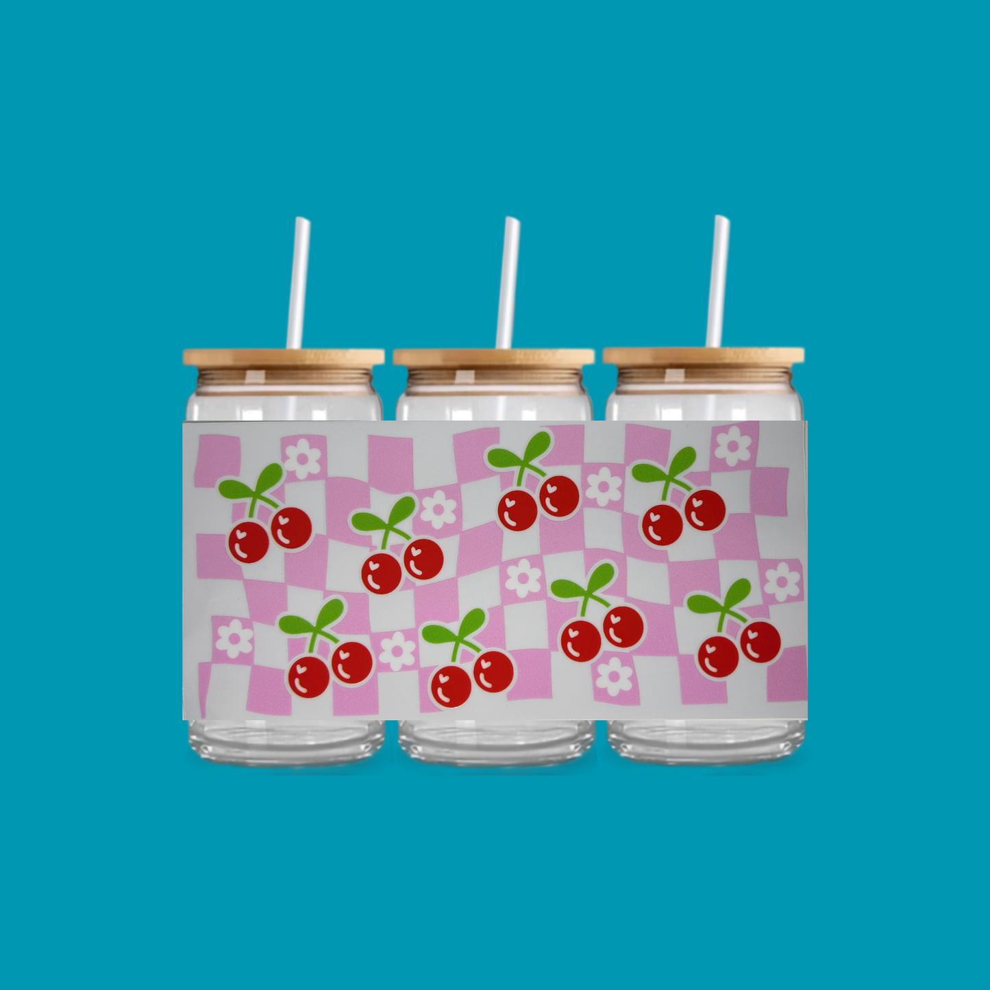 CHERRY GLASS CAN TUMBLER