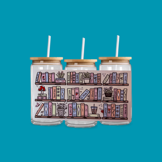 BOOK LOVER GLASS CAN TUMBLER
