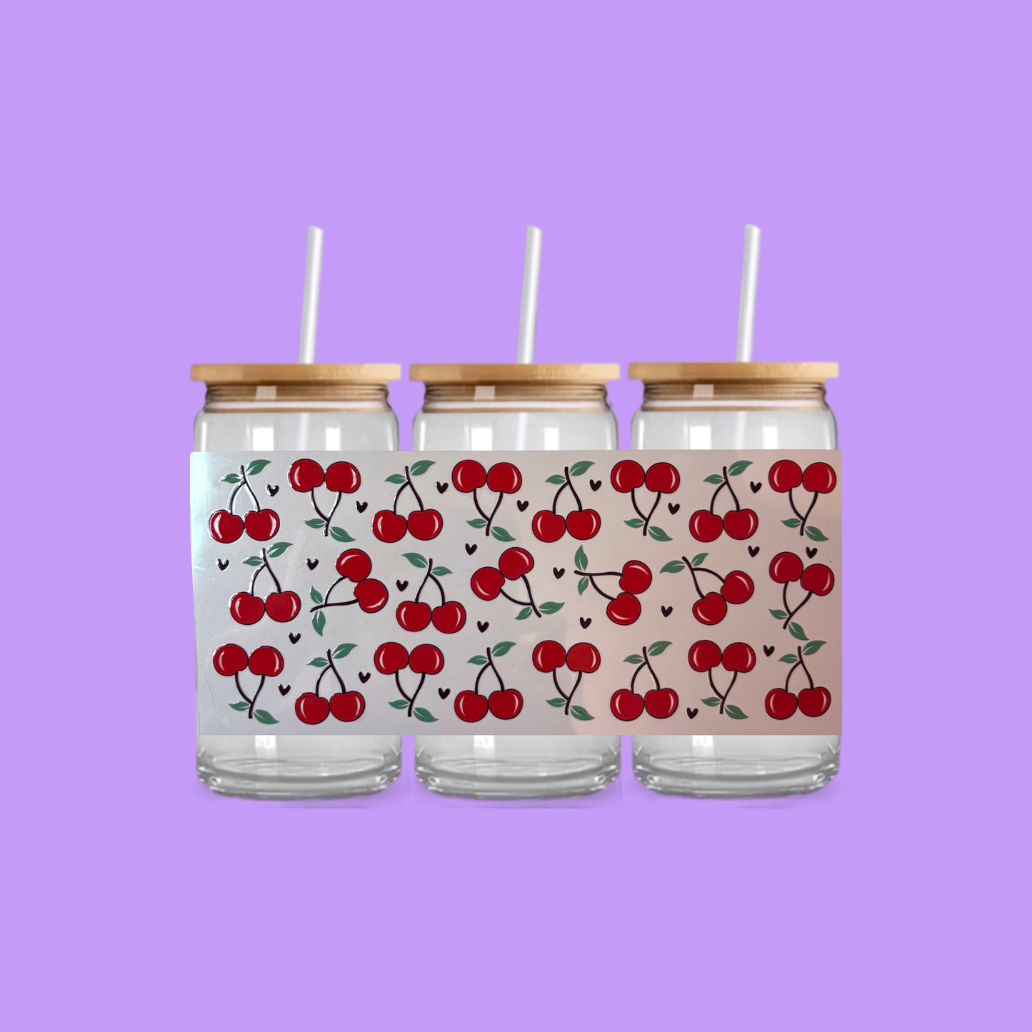 CHERRY GLASS CAN TUMBLER