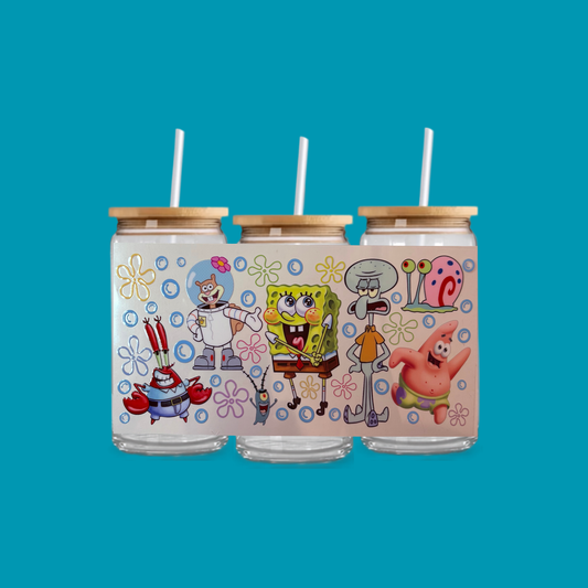 SPONGEBOB GLASS CAN TUMBLER