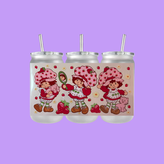 STRAWBERRY SHORTCAKE PLASTIC FROSTED CAN TUMBLER