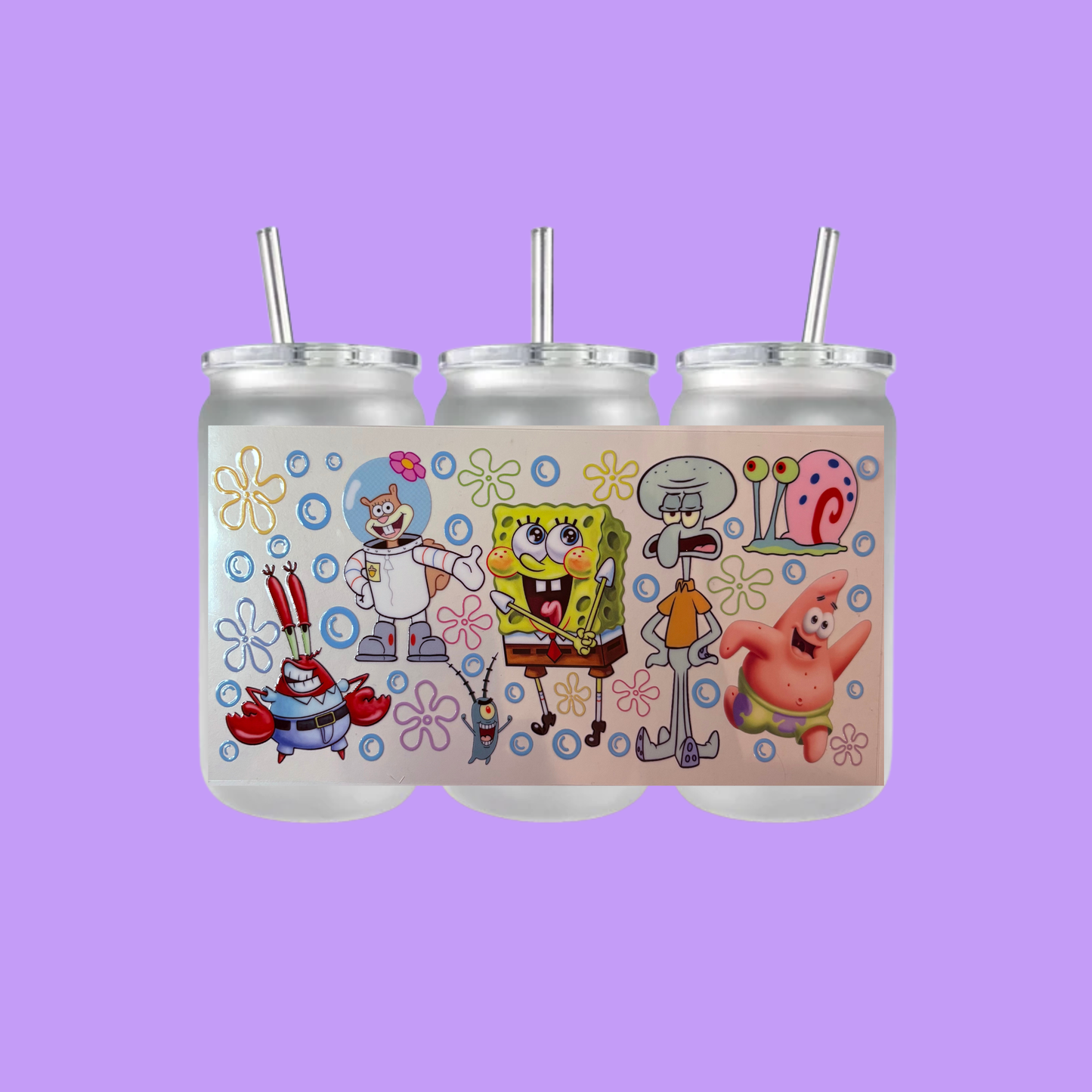 SPONGEBOB PLASTIC FROSTED CAN TUMBLER