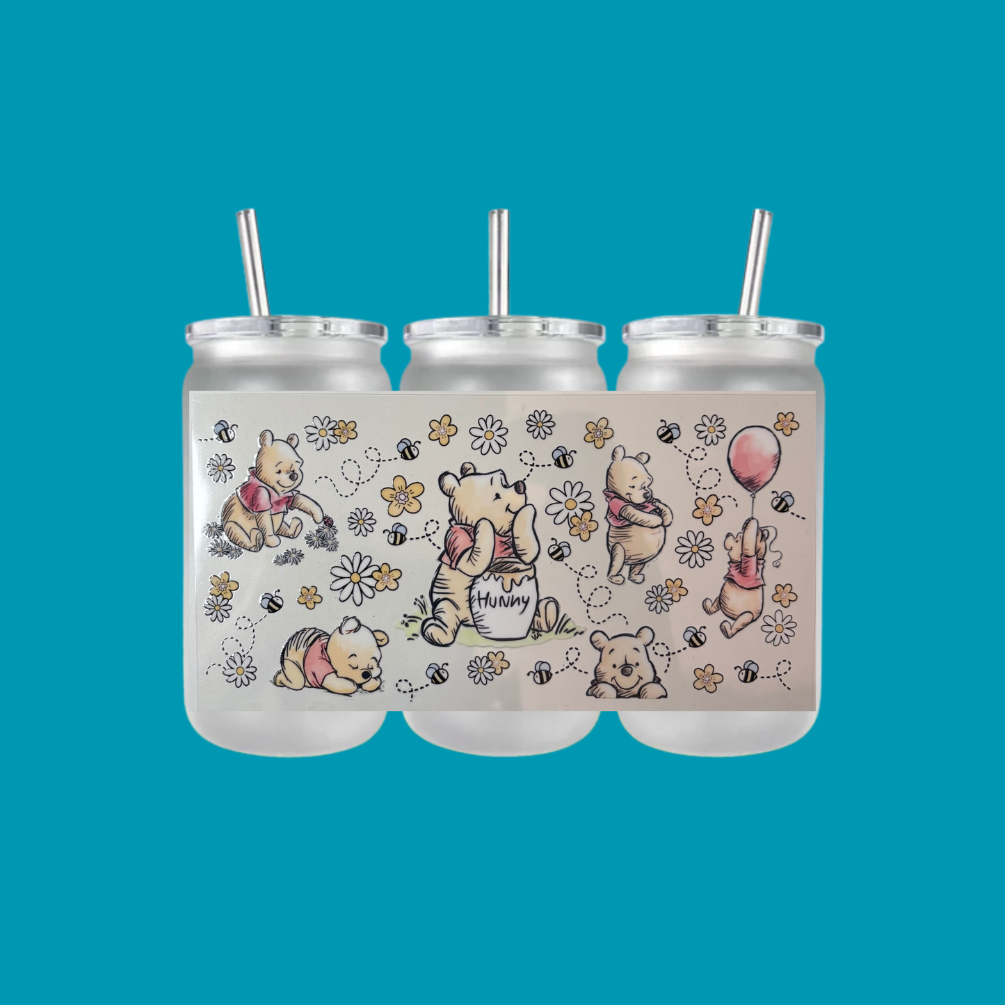 WINNIE THE POOH PLASTIC FROSTED CAN TUMBLER