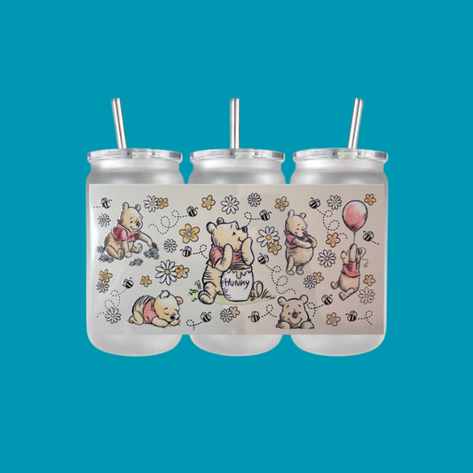 WINNIE THE POOH PLASTIC FROSTED CAN TUMBLER