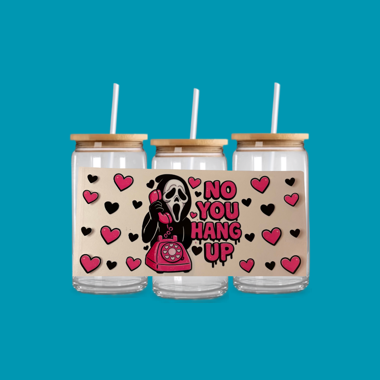 GHOSTFACE HANGUP GLASS CAN TUMBLER